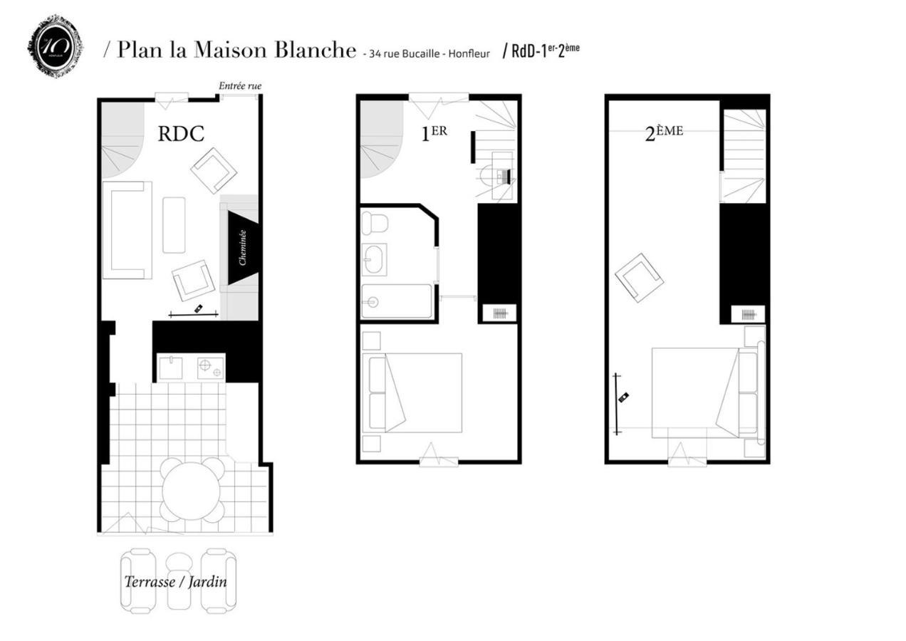 La Maison Blanche Du 10Honfleur Bagian luar foto